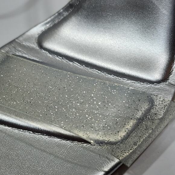 Marc Fisher Calisty Strappy High Heeled Sandals Ankle Strap Glitter Silver‎ Sz 8 - Picture 8 of 16